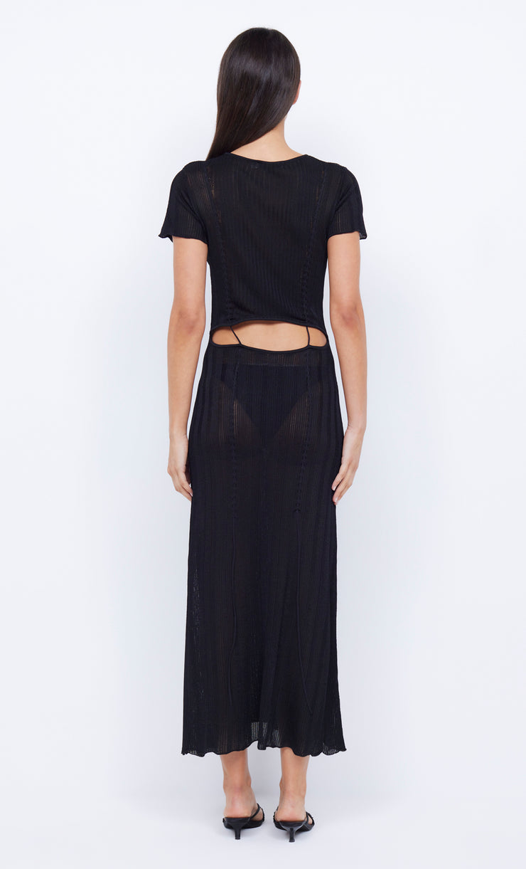 SAMMY CAP SLEEVE KNIT MAXI DRESS - BLACK