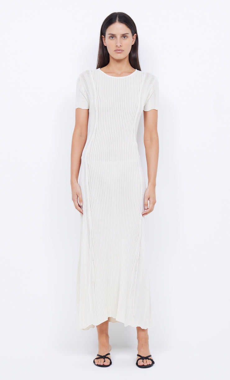 SAMMY CAP SLEEVE KNIT MAXI DRESS - IVORY