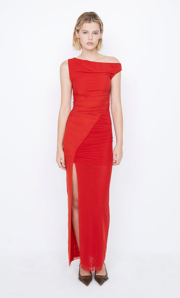 sania asym dress rouge 280.00
