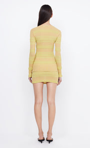 SCRUNCHIE KNIT CARDIGAN - SPLICED CITRON