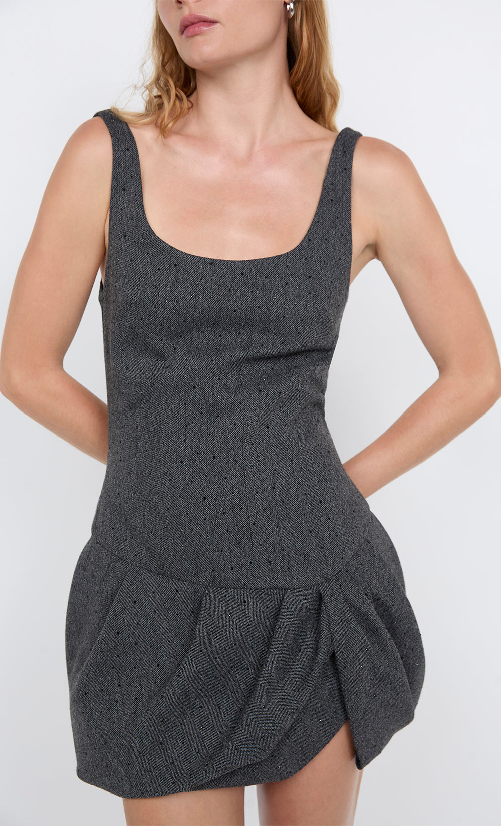 SHAE MINI DRESS - CHARCOAL