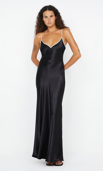 bec and bridge dress black Sol Tie Maxi Dress in Black/Sand