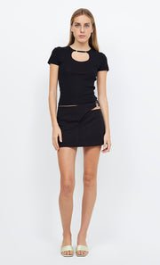 SONESTA ASYM MINI SKIRT - BLACK