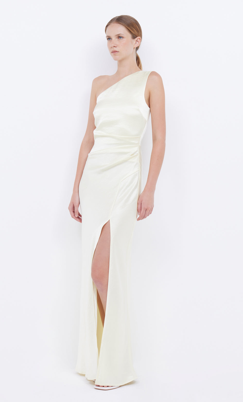 SOL ASYM DRESS - ICE YELLOW