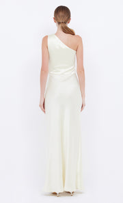 Dreamer One Shoulder Asym Bridesmaid Prom Dress in Ice Yellow by Bec + Bridge
