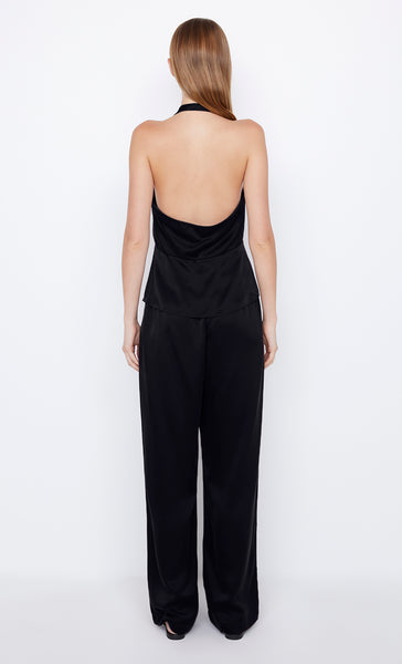 black silk halter top