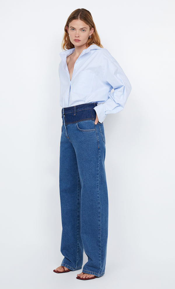 TIA OVERSIZED SHIRT  - SKY BLUE