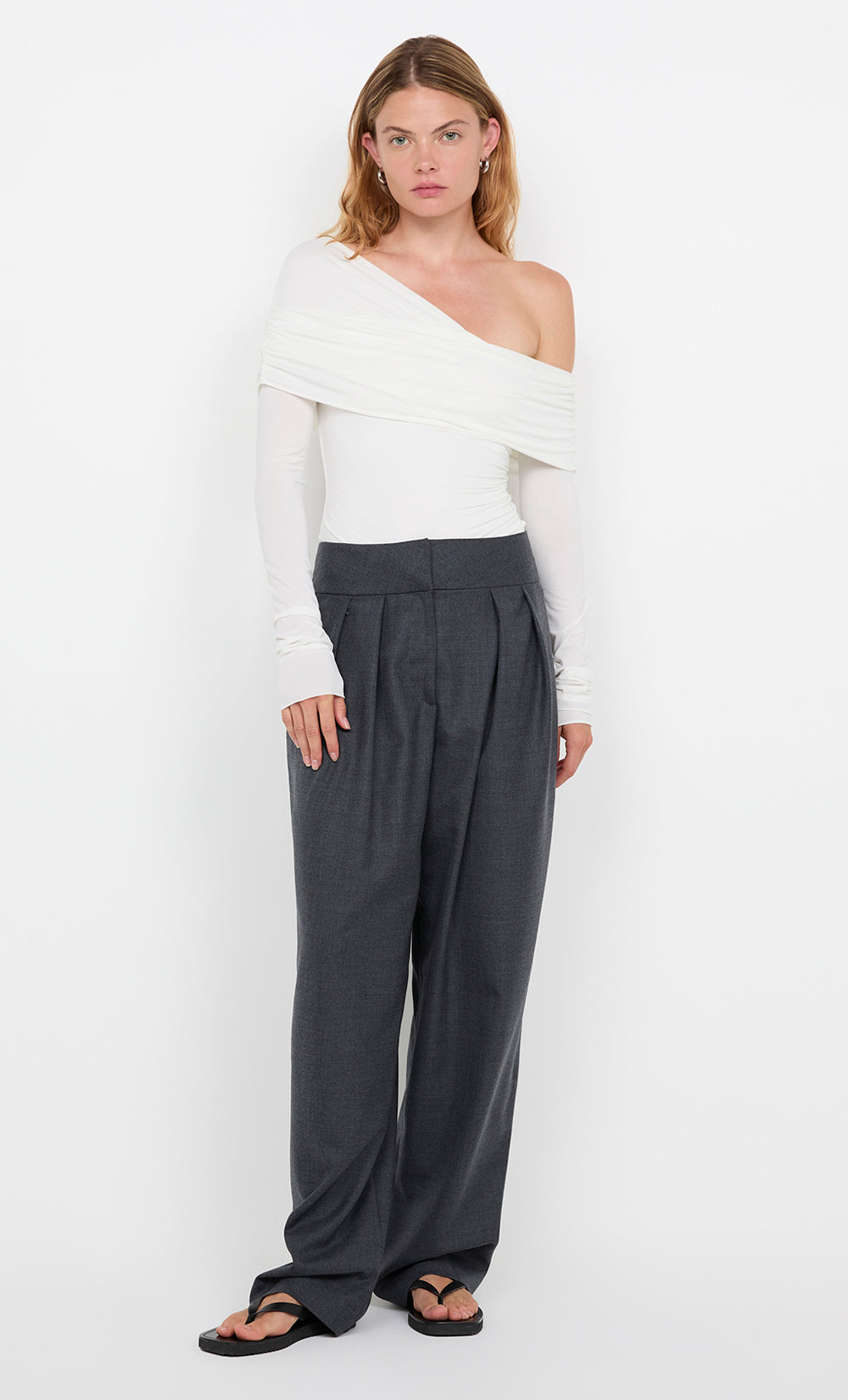 TILLIE DRAPE TOP - WHITE