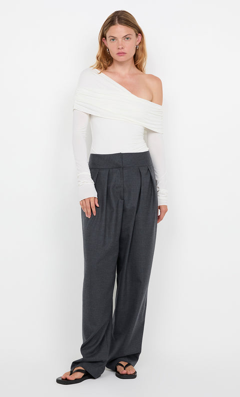 TILLIE DRAPE TOP - WHITE