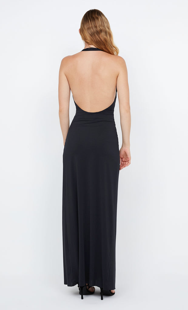 TILLIE DRAPE MAXI DRESS - BLACK