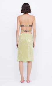 VENUS SEQUIN MIDI SKIRT - CITRUS