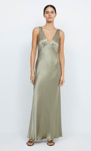 Moon Dance V Neck Verona Maxi Bridesmaid PromDress in Sage Green by Bec + Bridge