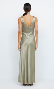 Moon Dance V Neck Verona Maxi Bridesmaid PromDress in Sage Green by Bec + Bridge