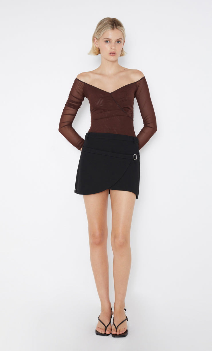 Wilder Wrap Mini Skirt in Black by Bec + Bridge