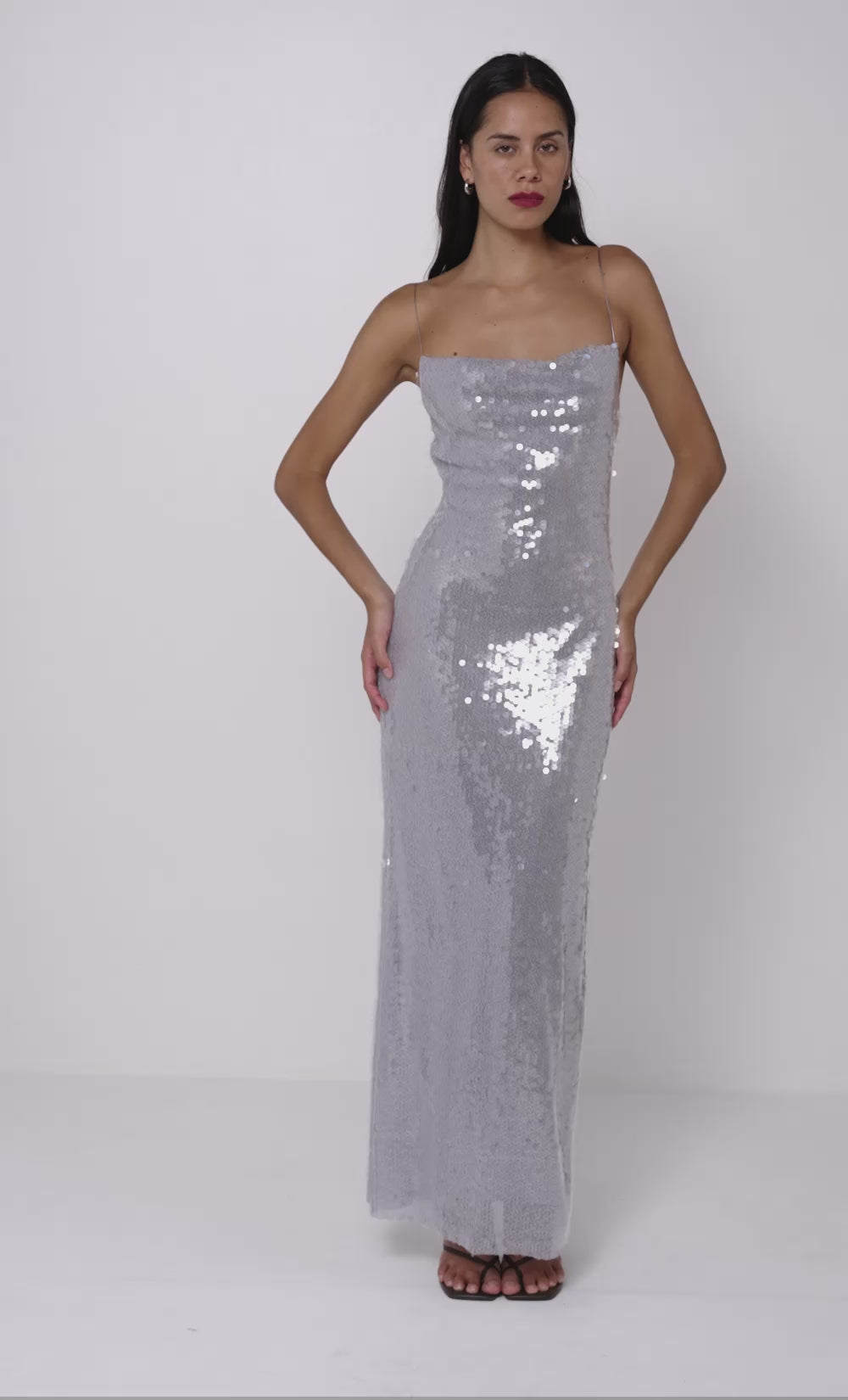 AISHYA MAXI DRESS - LILAC GREY