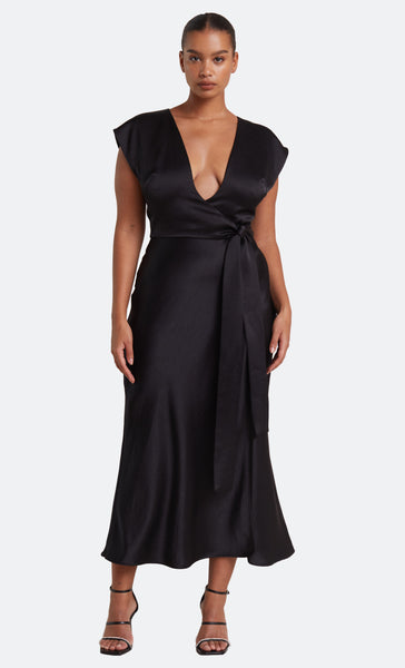 THE DREAMER WRAP DRESS - BLACK - 8 THE DREAMER WRAP DRESS - BLACK - 8