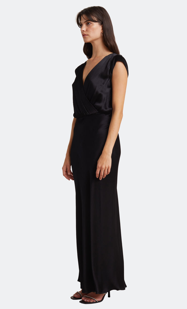 Moon Dancce Maxi V Neck Bridesmaid Formal Dress in Black by Bec + Bridge