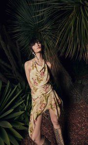 MONETTE HALTER MINI DRESS - GENEVIVE FLORAL