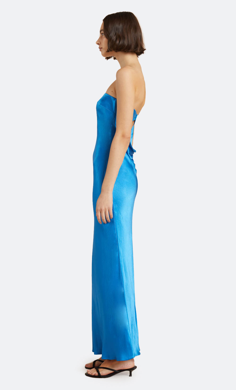 Moon Dance Strapless Dress in Mid Blue
