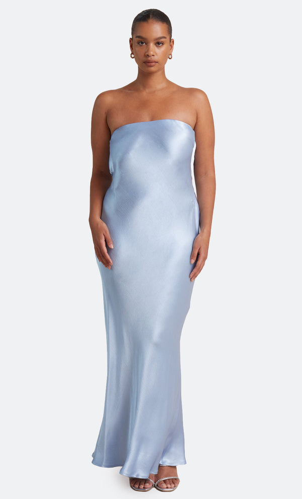 MOON DANCE STRAPLESS DRESS - SKY BLUE