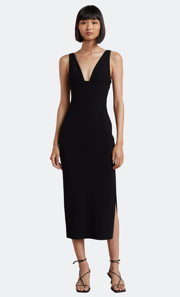 IRIS MIDI DRESS - BLACK