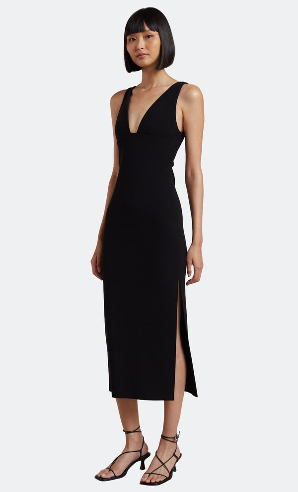 IRIS MIDI DRESS - BLACK