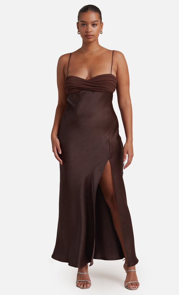 JULIETA MAXI DRESS - CHOCOLATE