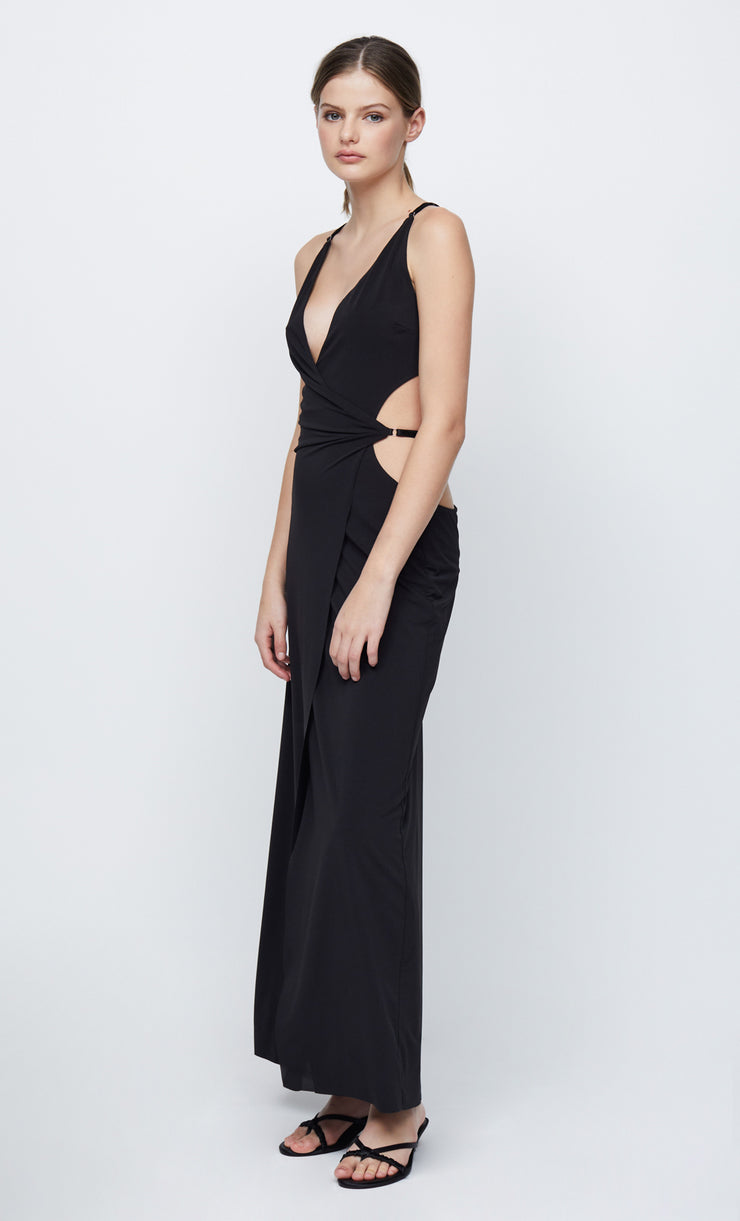 ZADIE WRAP MAXI DRESS - BLACK – BEC + BRIDGE US