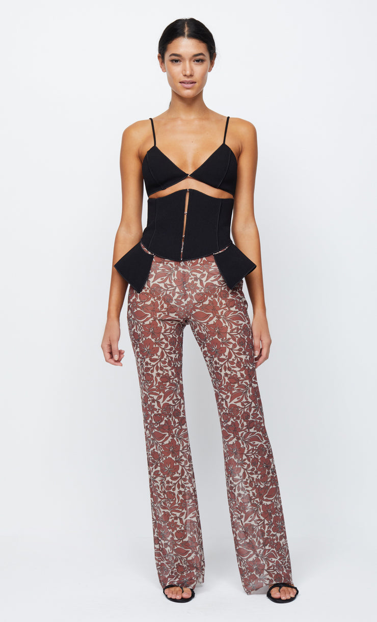 DEON PEPLUM TOP - BLACK