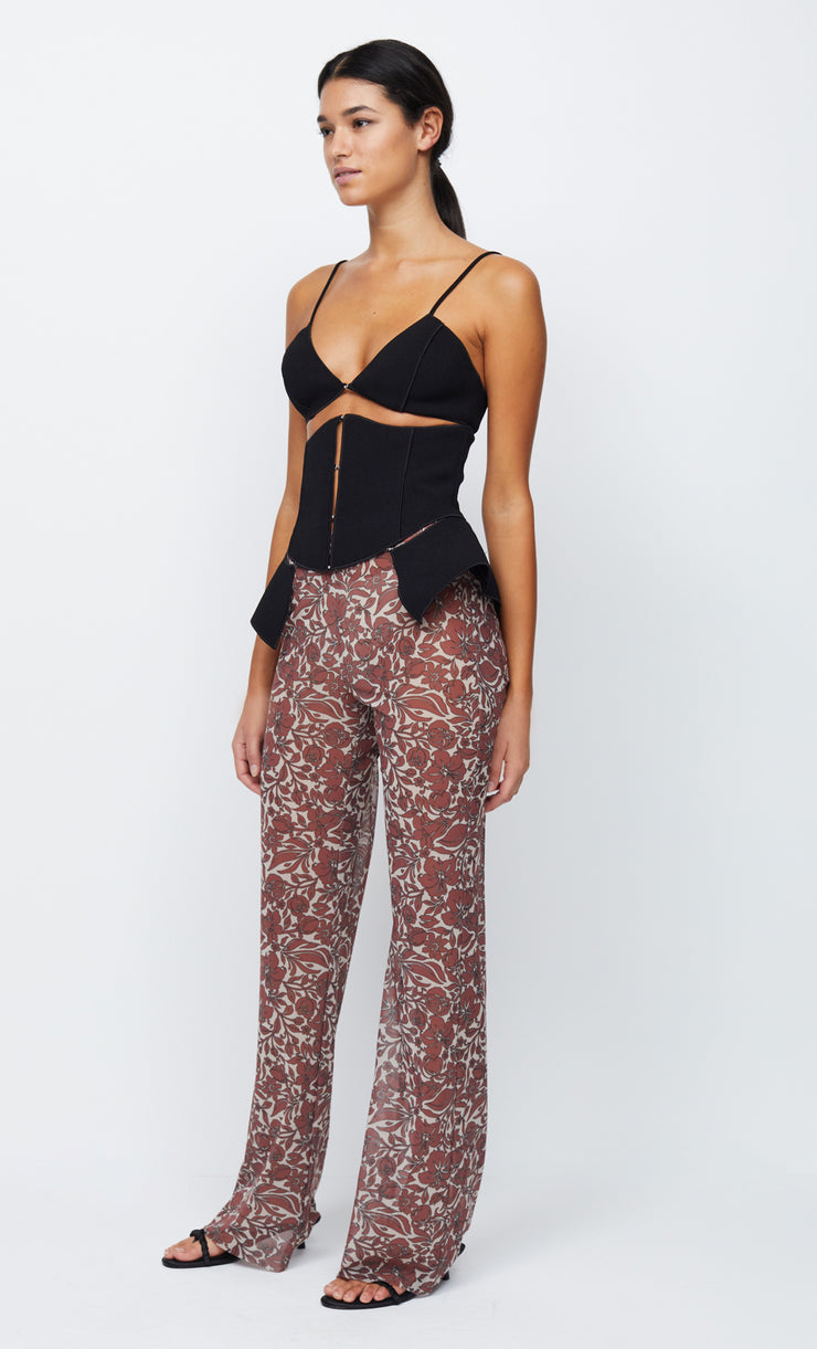 DEON PEPLUM TOP - BLACK