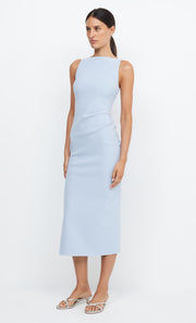 Be Mine Tuck Midi Bridesmaid Formal Dress in Dusty Blue by Bec + Bridge