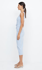 BE MINE TUCK DRESS - DUSTY BLUE