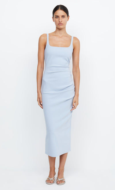 Be Mine Square Neck Dusty Blue Midi Dress for Bridesmaid by Bec + Bridge