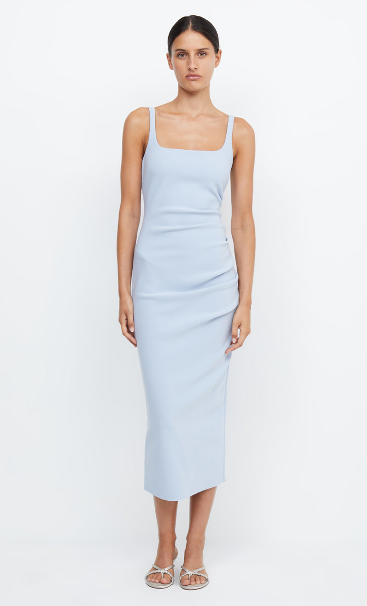 BE MINE SQUARE NECK DRESS - DUSTY BLUE – BEC + BRIDGE US