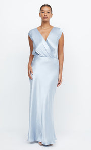 Moon Dance Maxi Dress in Dusty Blue Silk Bridesmaid Dress by Bec + Bridge