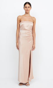 Dreamer Strapless Maxi Bridesmaid Dress in Rose Gold by Bec + Bridge