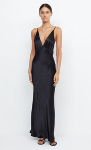 Moon Dance V Neck Formal Bridesmaid Maxi Dress in Black by Bec + Bridge