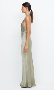 Moon Dance V Neck Maxi Formal Bridesmaid Dress in Sage Green by Bec + Bridge