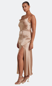MOON DANCE MIDI DRESS - GOLDEN