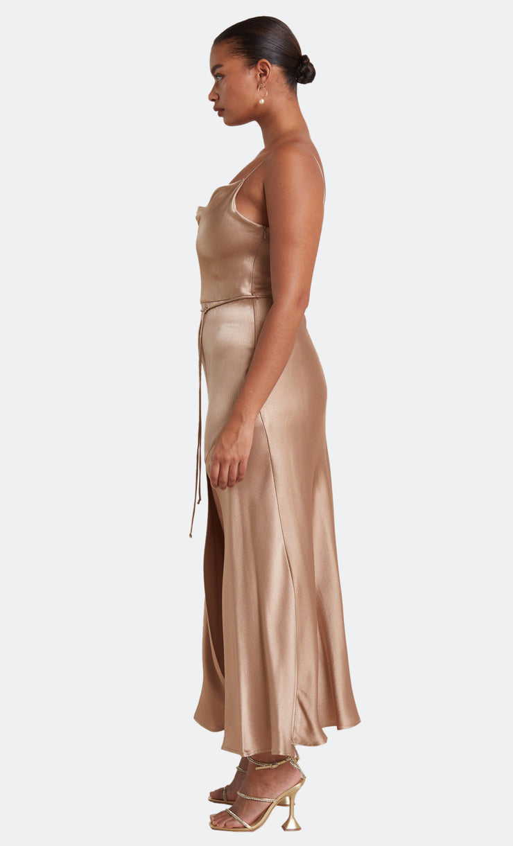 MOON DANCE MIDI DRESS - GOLDEN
