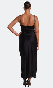 MOON DANCE MIDI DRESS - BLACK