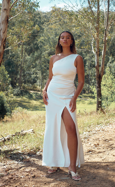 the dreamer asym dress ivory