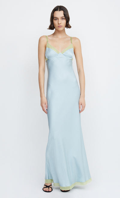JOELLE MAXI DRESS - CLOUD BLUE/PEAR