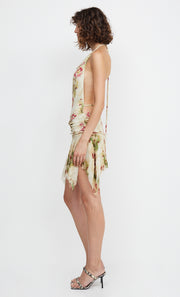 MONETTE HALTER MINI DRESS - GENEVIVE FLORAL