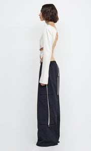 DIAMOND DAYS LONG SLEEVE CROPPED TOP - IVORY