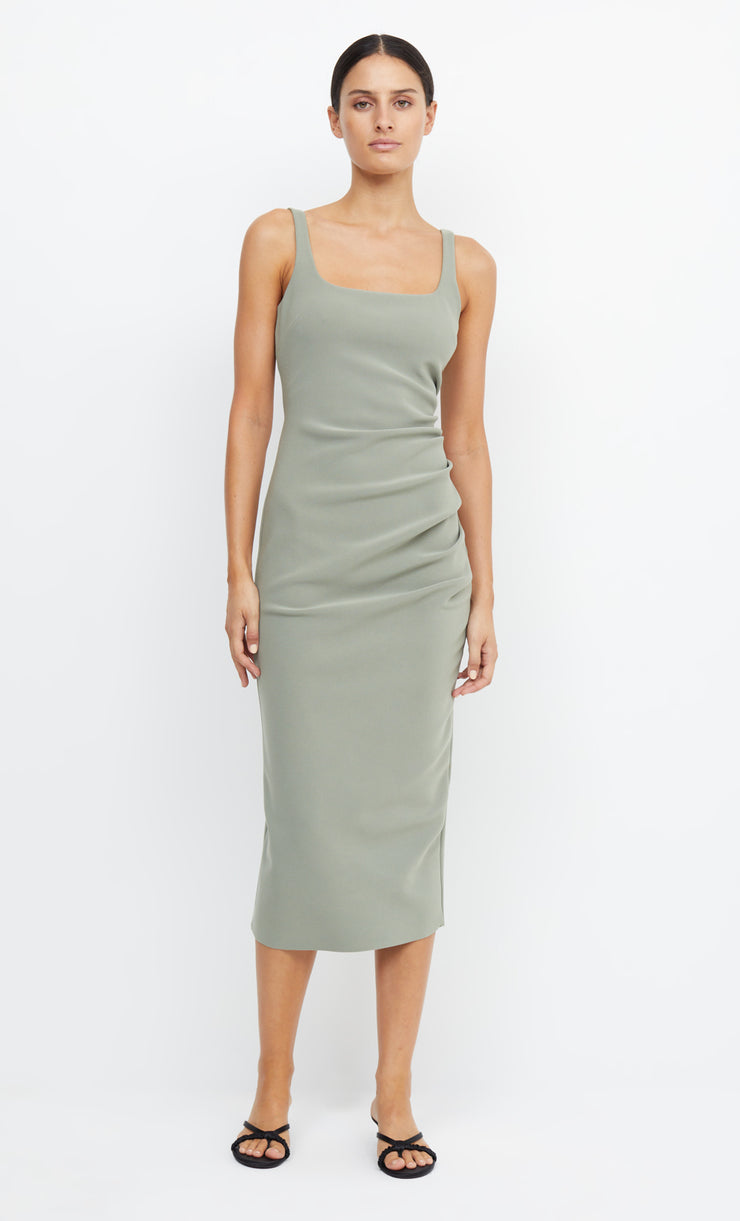 BE MINE SQUARE NECK DRESS - SAGE