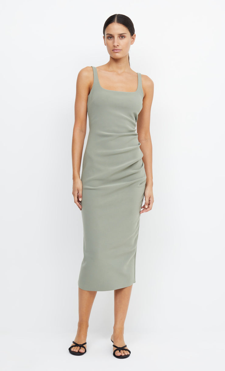 Be Mind Square Neck Bonded Formal Bridesmaid Dress in Sage Green by Bec + Bridge