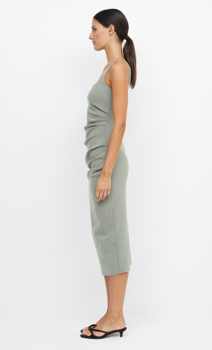 BE MINE SQUARE NECK DRESS - SAGE