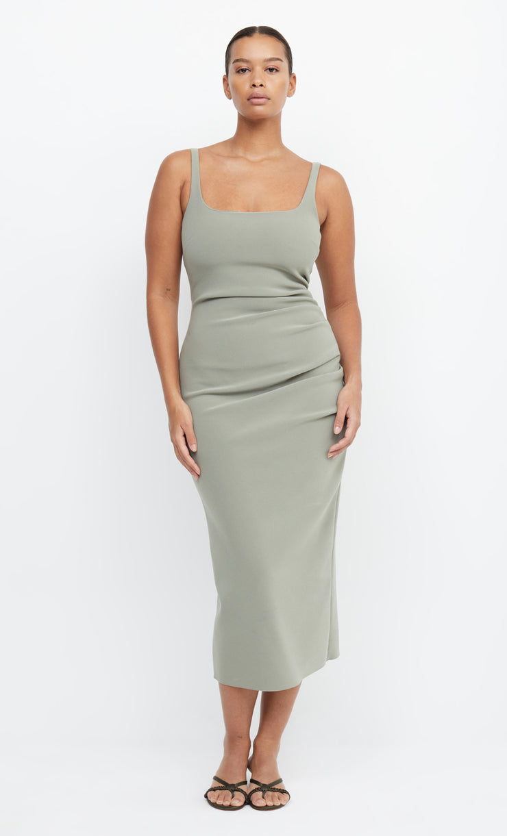 Be Mind Square Neck Bonded Formal Bridesmaid Dress in Sage Green by Bec + Bridge