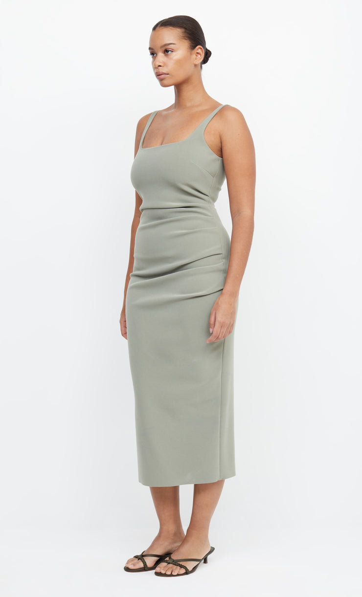 BE MINE SQUARE NECK DRESS - SAGE